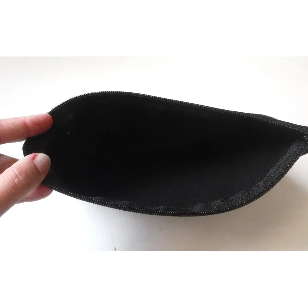 Black Canvas Make-up / Toiletry Bag w/ Wristlet